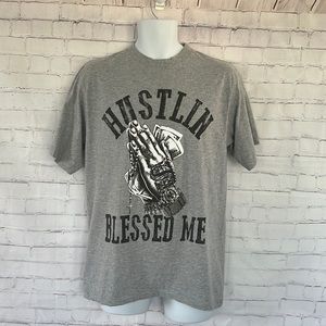 Hustling Blessed Me mens tee shirt size large